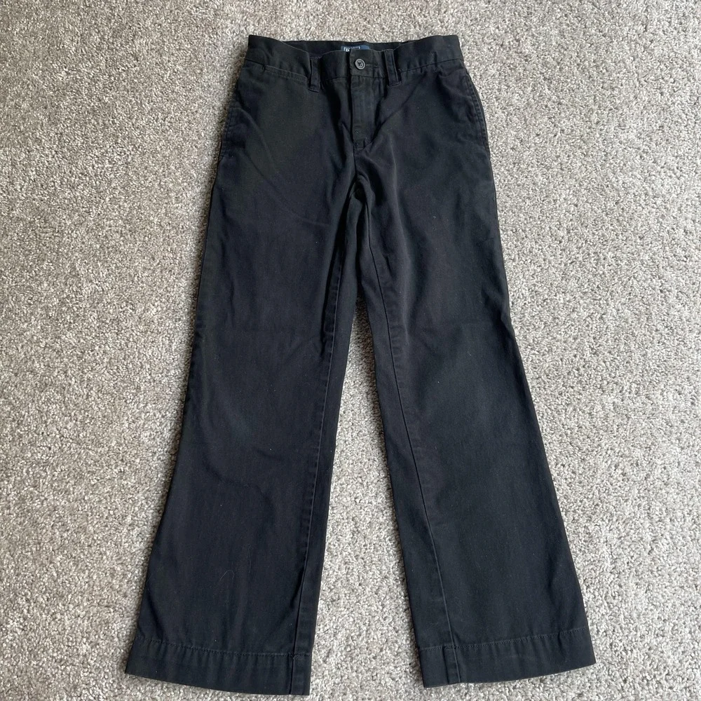 Polo Ralph Lauren Pants Boys 10 Black Chino Twill Cotton Casual Pockets School